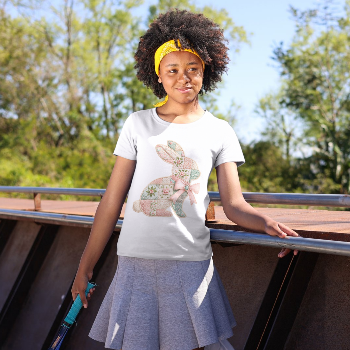 Patchwork Bunny - Easter DTF Transfer